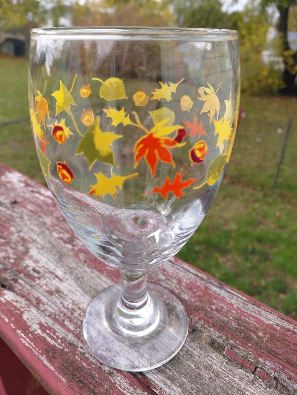 Fall Wine Goblet